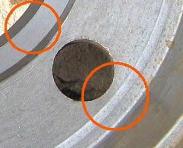 Saab disc new mating surfaces marked.jpg (35605 bytes)